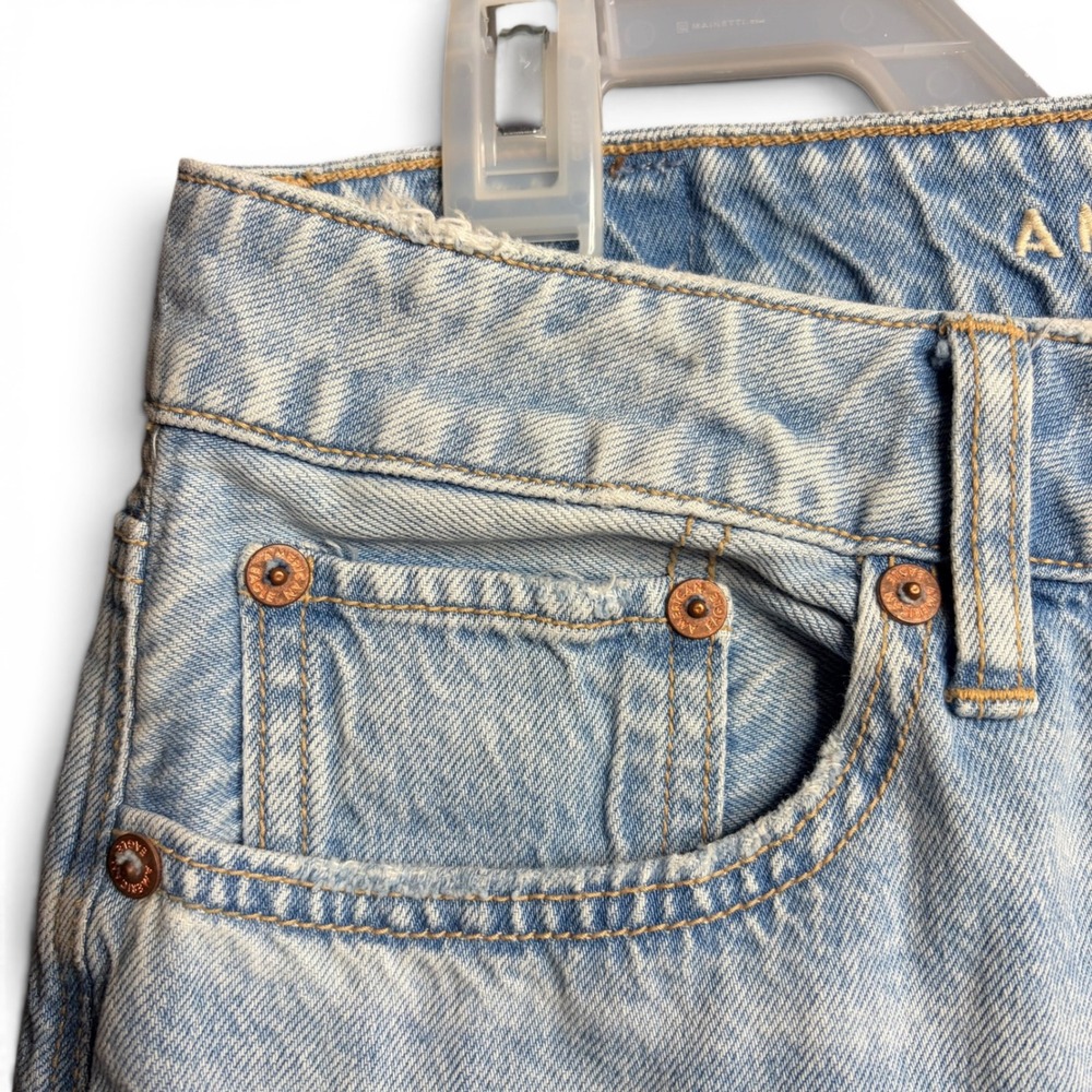 American Eagle Womens Low Rise Maxi Denim Skirt Light Wash Front Slit Size 2 - Picture 3 of 10